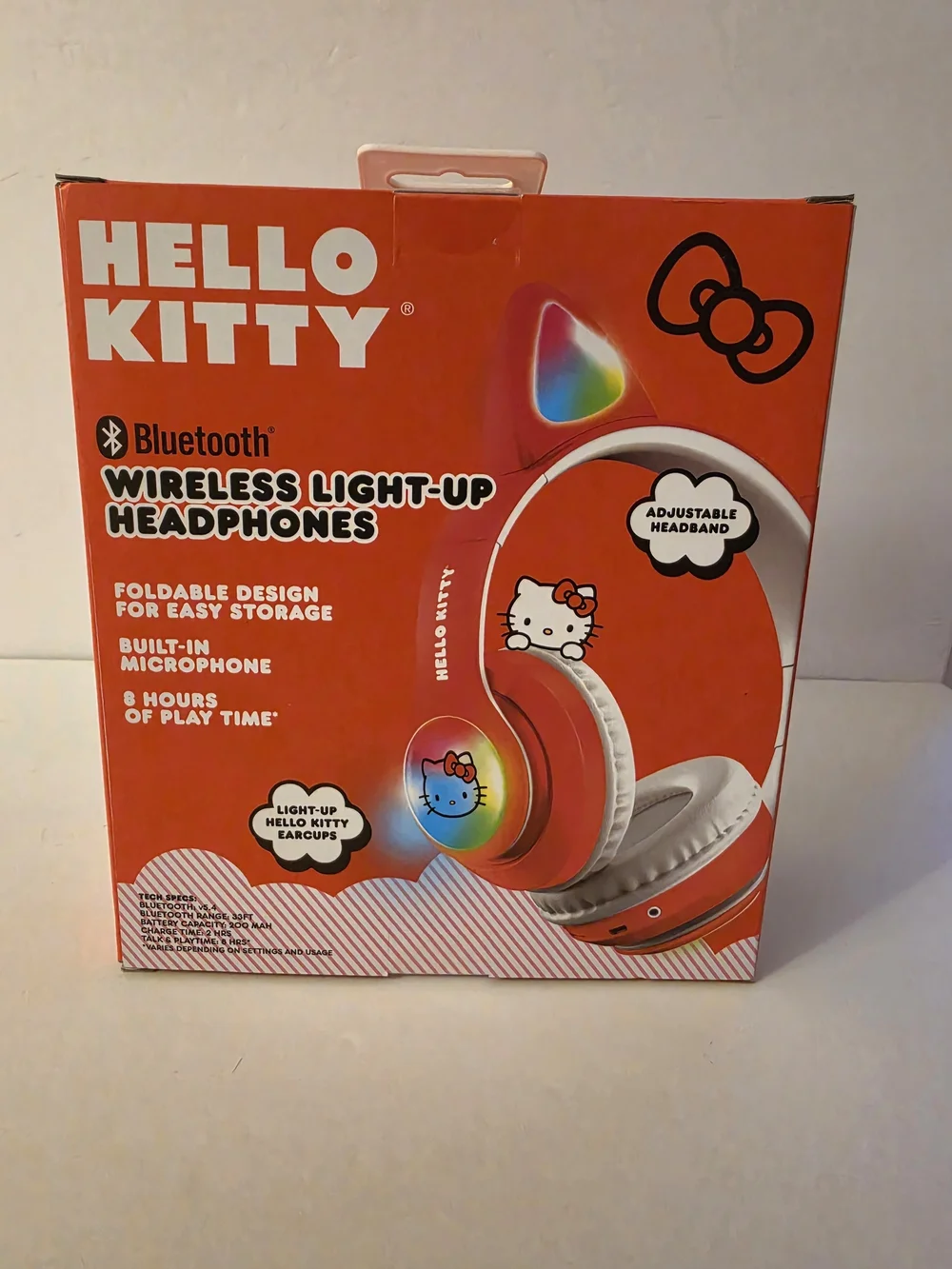 Hello Kitty Wireless Light-Up Bluetooth Headphones - Red